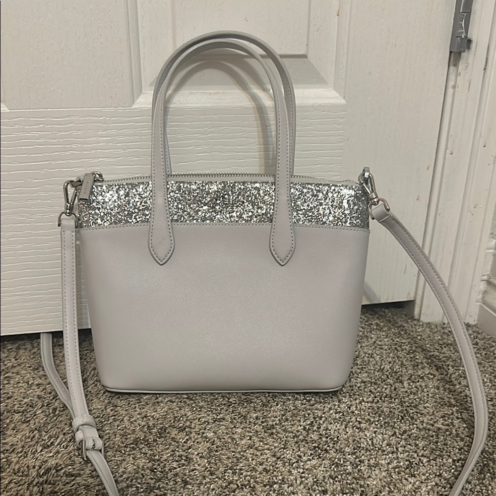 Elegant Silver and Gray Women's Handbag
